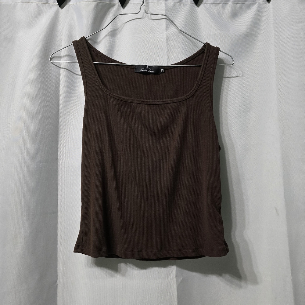 🤎 Chocolate brown ribbed crop top 🤎